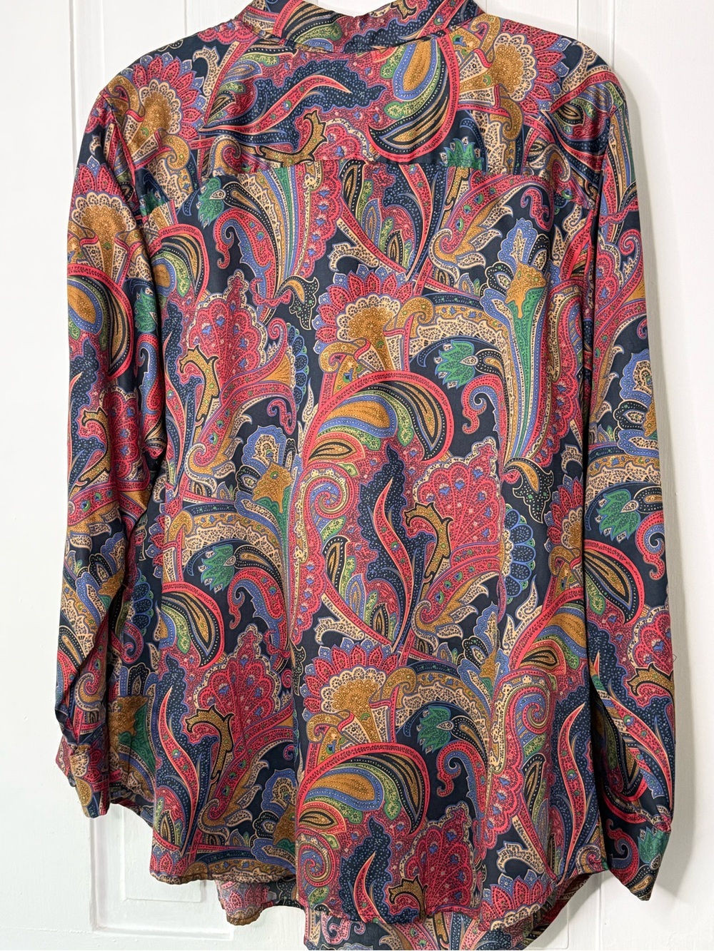 Lauren Ralph Lauren NWT Navy Paisley Cotton Button Down Shirt - 2X - Picture 3 of 11